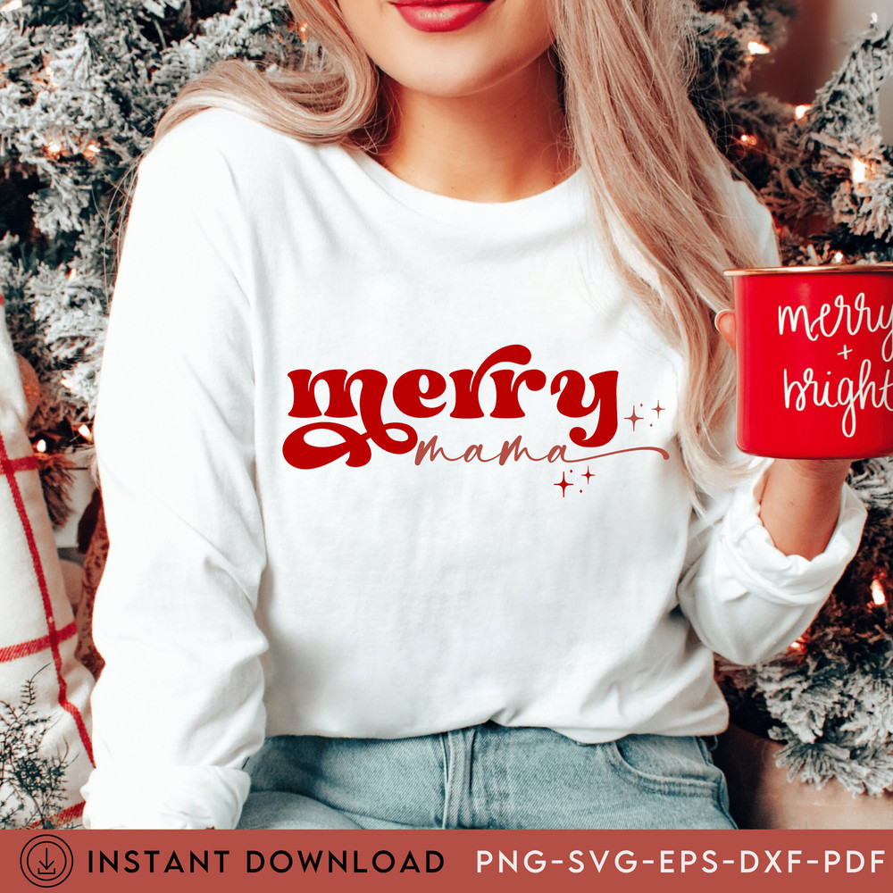 Merry Mama Svg, Very Merry Mama Svg, Christmas Merry Mama, One merry Mama, Mom Gifts, Christmas Vibes Svg, Christmas Mom, Christmas Quote - 5.jpg
