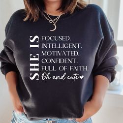 woman affirmation tee, she is tee, i am she tee, s