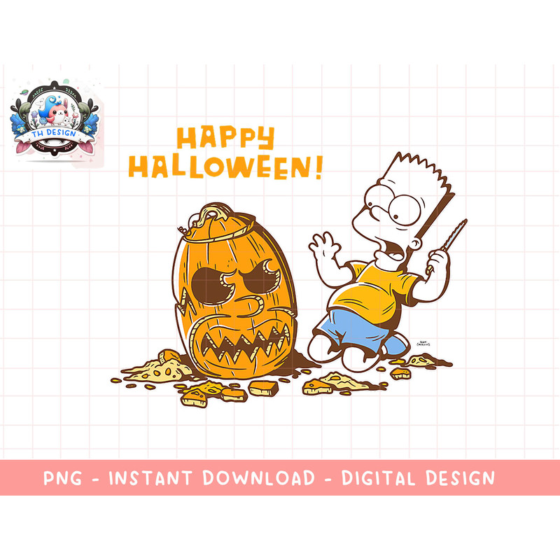 The Simpsons Bart Carves a Homer Pumpkin Halloween png, sublimation.jpg