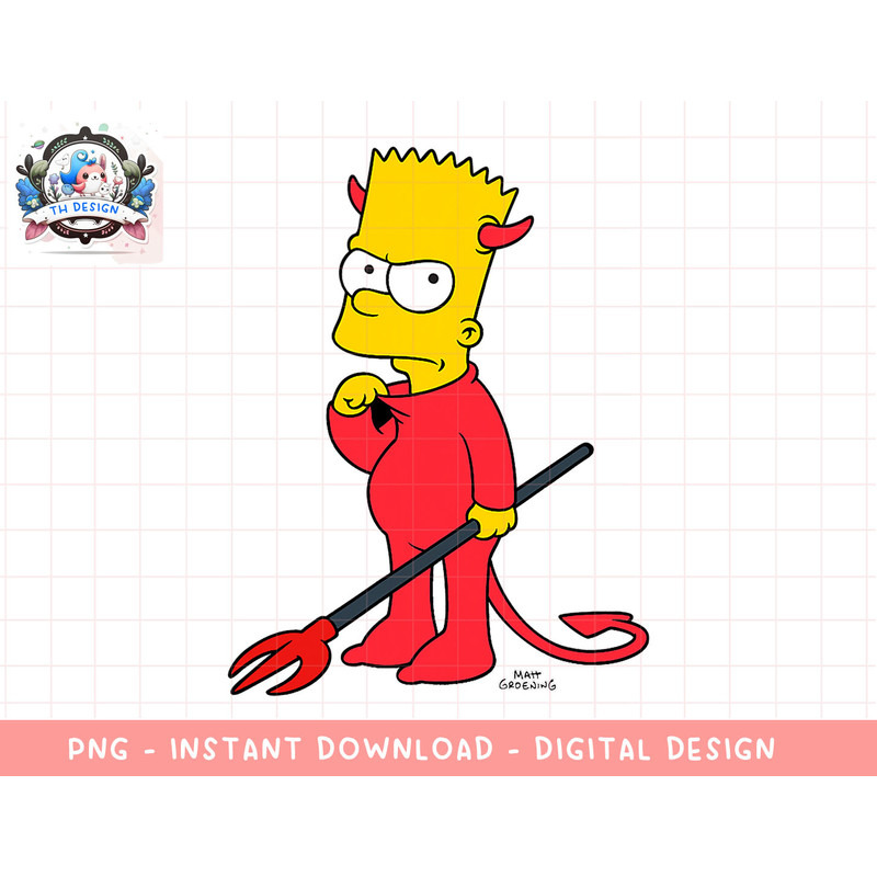 The Simpsons Bart Devil Suit Treehouse of Horrors Halloween png, sublimation.jpg