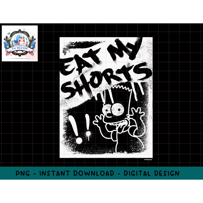 The Simpsons Bart Simpson Eat My Shorts Spray-Paint Graffiti png, sublimation.jpg