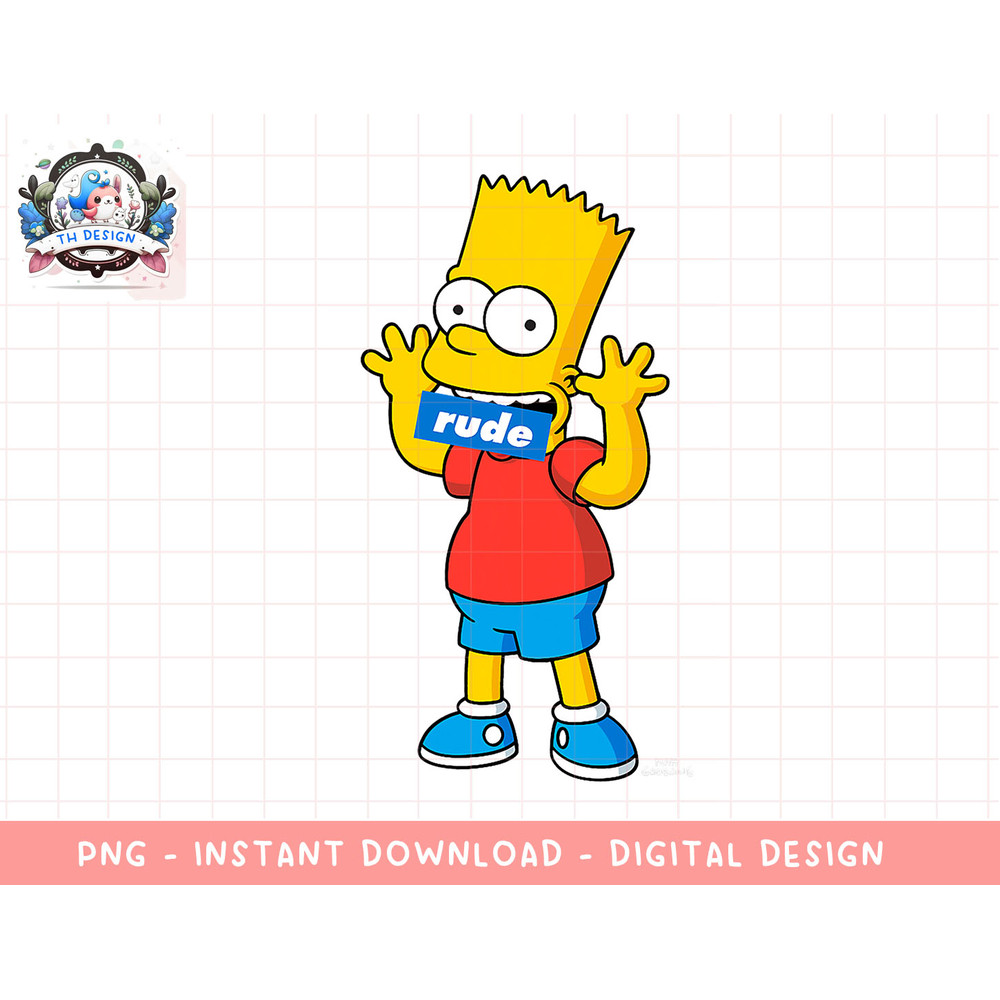 The Simpsons Bart Simpson Rude Mouth png, sublimation.jpg