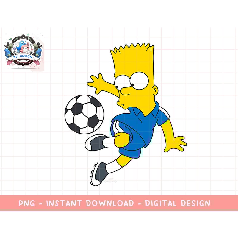The Simpsons Bart Simpson Soccer Ball Kick Up png, sublimation.jpg