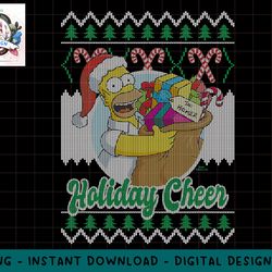 the simpsons christmas homer holiday cheer ugly sweater png, sublimation.jpg