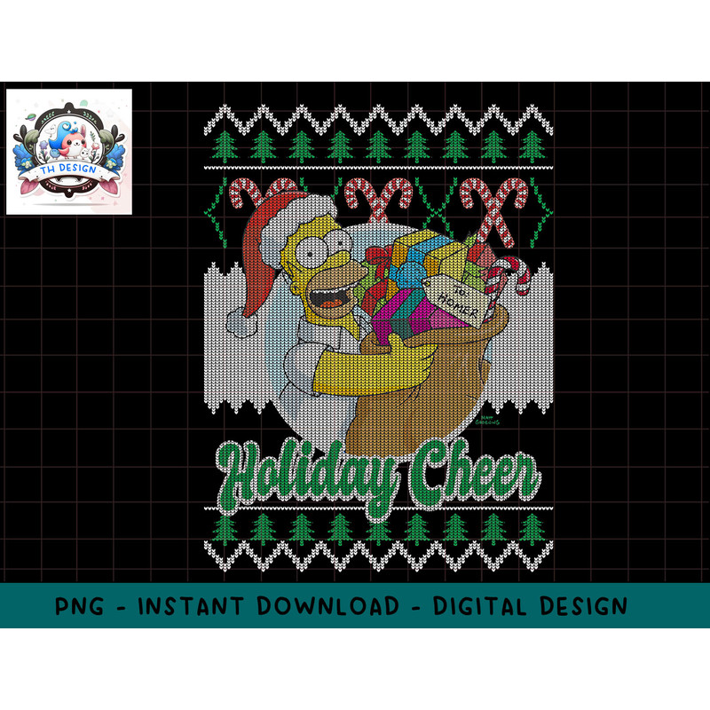 The Simpsons Christmas Homer Holiday Cheer Ugly Sweater png, sublimation.jpg