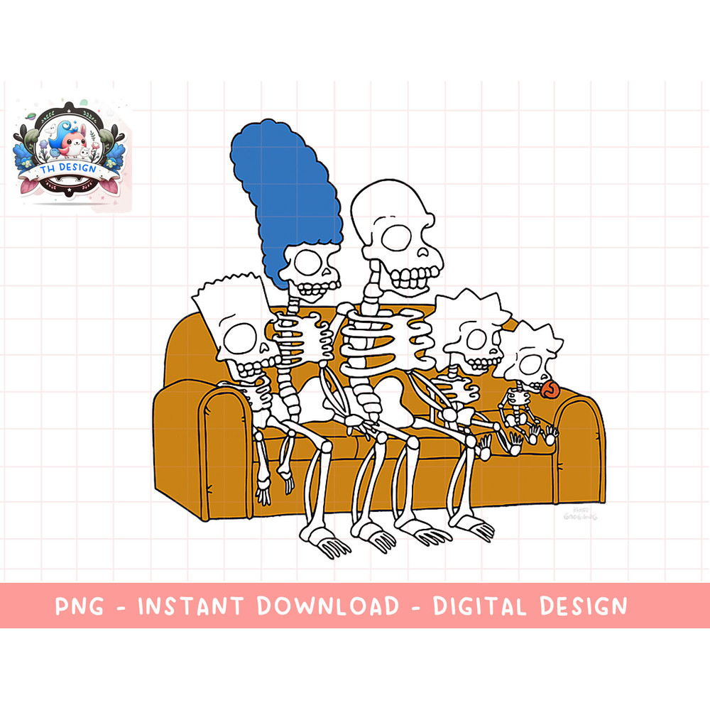 The Simpsons Family Skeletons Couch Gag C2 png, sublimation.jpg
