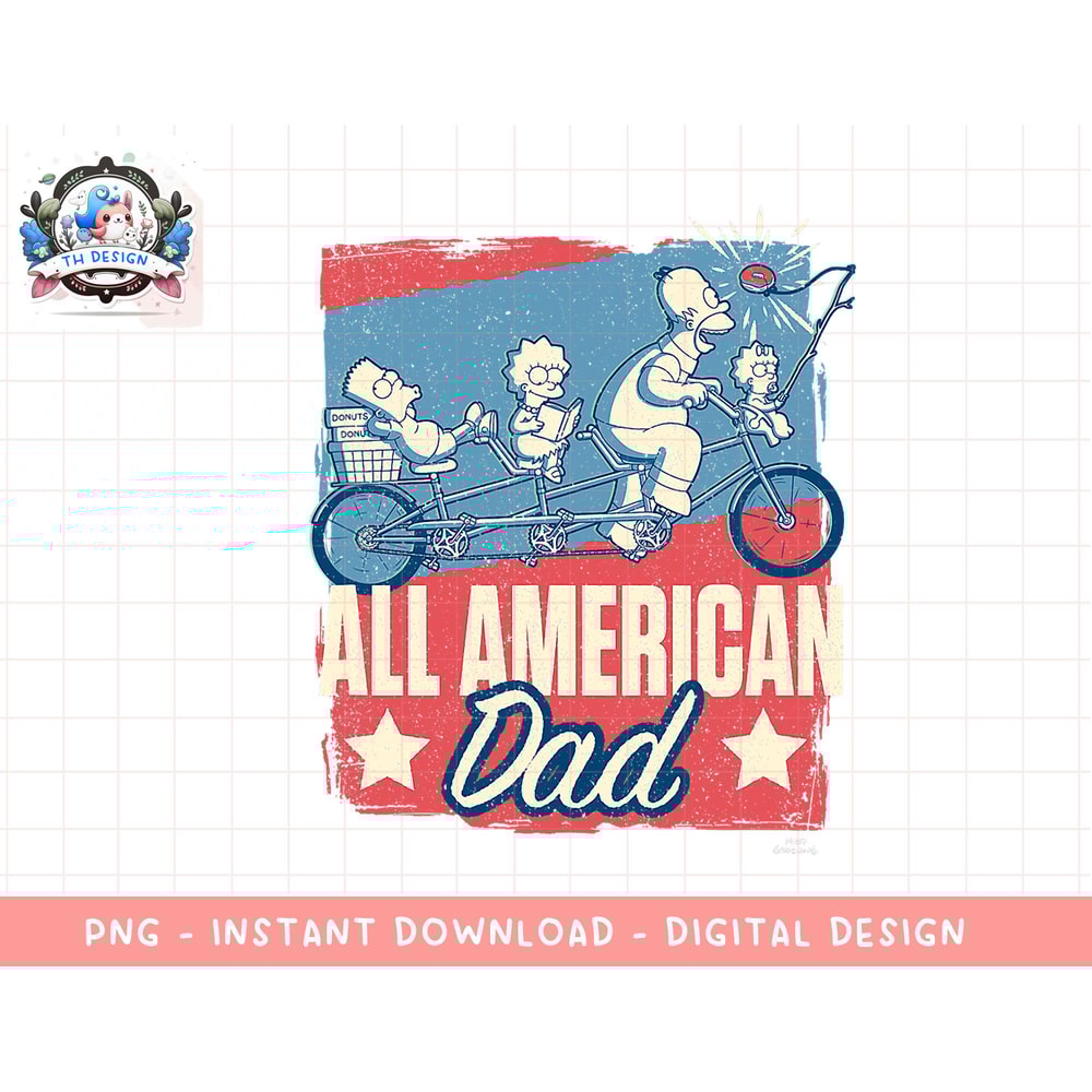 The Simpsons Fathers Day Homer All American Dad png, sublimation.jpg