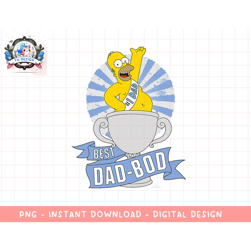The Simpsons Fathers Day Homer Best Dad Bod png, sublimation.jpg