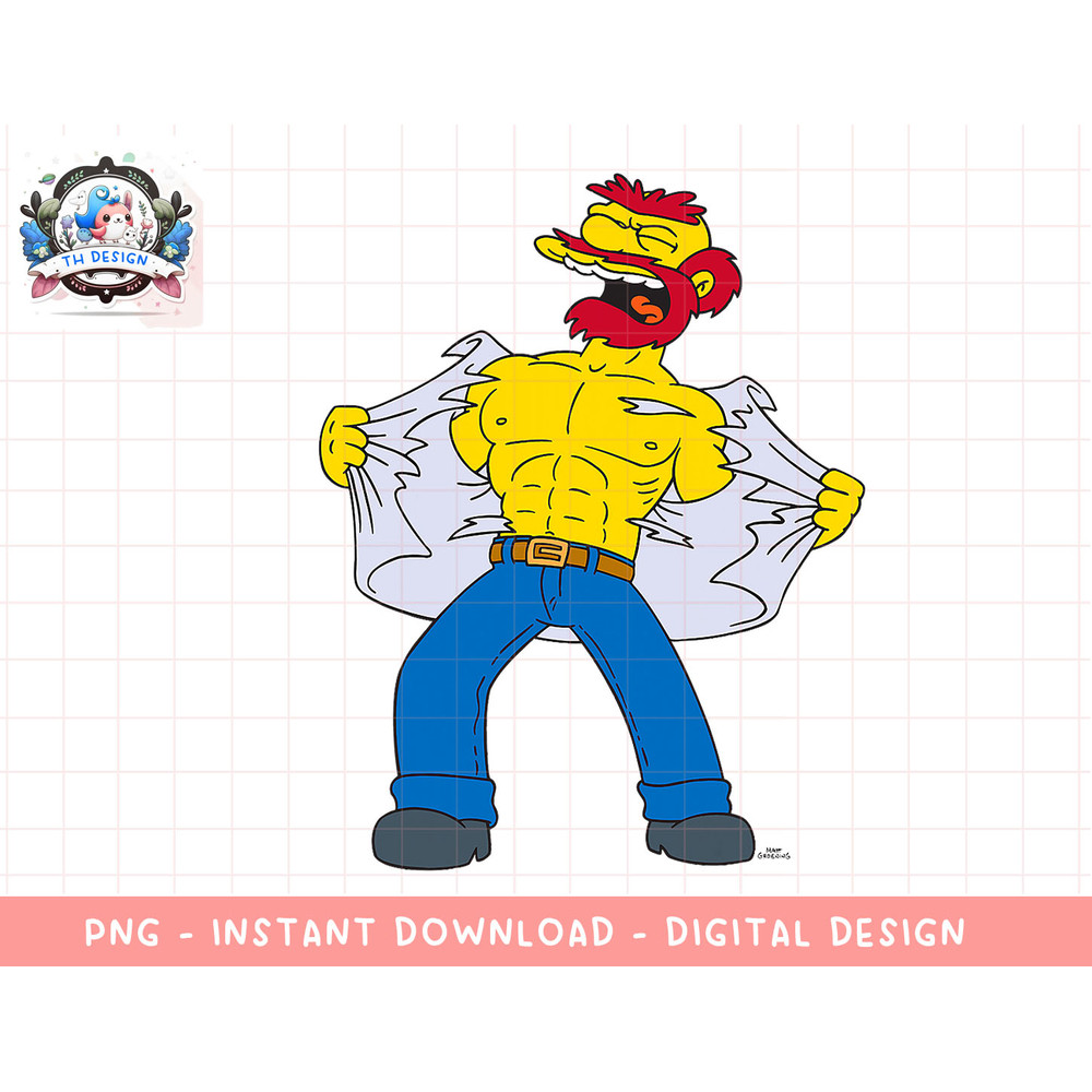 The Simpsons Groundskeeper Willie Tears Off Shirt png, sublimation.jpg