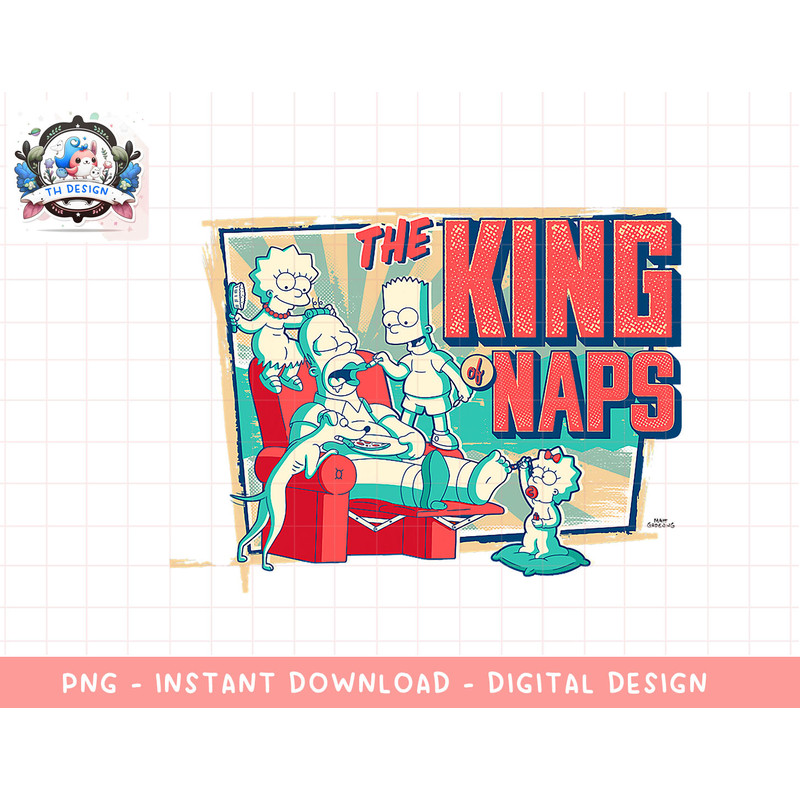 The Simpsons Homer Bart Lisa Maggie The King of Naps png, sublimation.jpg