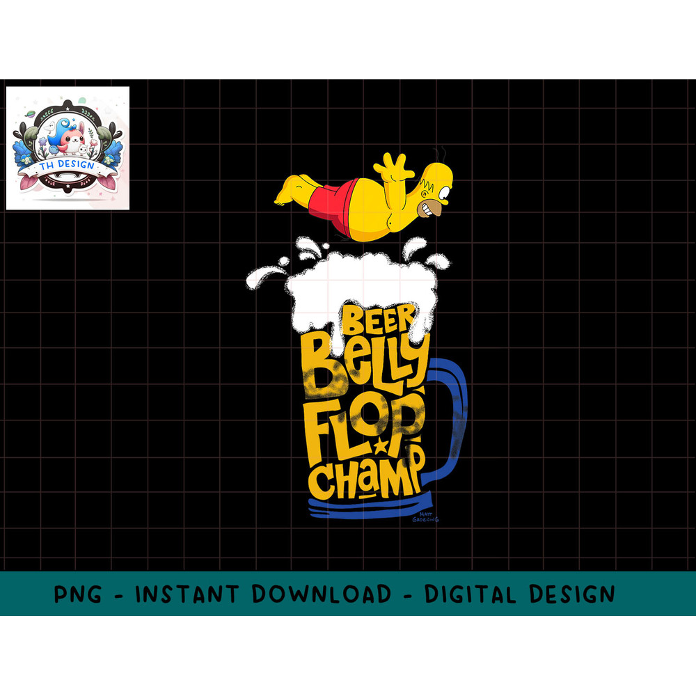The Simpsons Homer Beer Belly Flop Champ png, sublimation.jpg