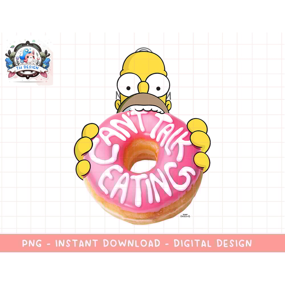 The Simpsons Homer Cant Talk Eating Donut png, sublimation.jpg