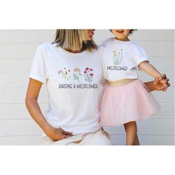 raising a wildflower and wildflower shirts, mama mini matching set, mommy & me outfits,mothers day shirt, new mom gift i