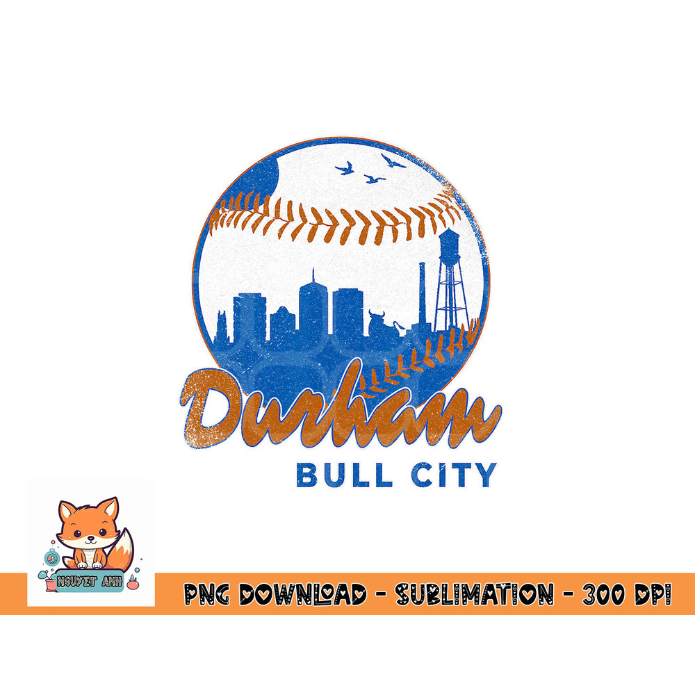 Durham Baseball Skyline Classic Bull City North Carolina png, digital download copy.jpg