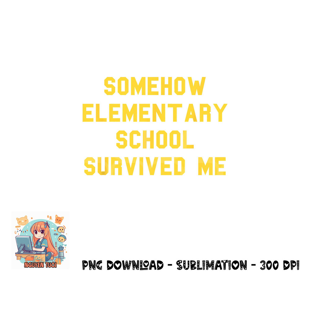 Elementary School Survived Graduation Day Funny Fan Yellow png, digital download copy.jpg