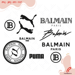 puma and balmain logo svg bundle, trending svg, pu