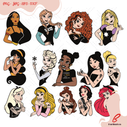 disney princess bundle, trending svg, disney princ