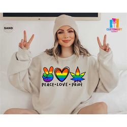 peace sweatshirt, love t-shirt, pride shirt, lgbtq, rainbow shirt, heart shirt, love is love, equality shirt, colorful s