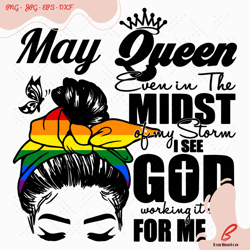 may queen lgbt headband girl birthday svg, birthday