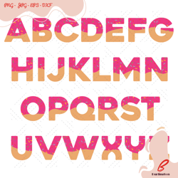 alphabet donut pink svg, trending svg, donuts svg,