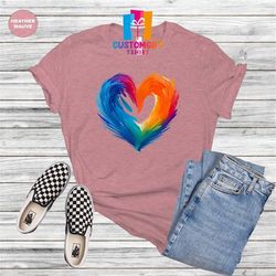 LGBTQ Rainbow T-shirt, Heart Shirt, Pride Shirt, LGBT Rights, Love Is Love Shirt, Equality Shirt, Colorful Shirt, Pride