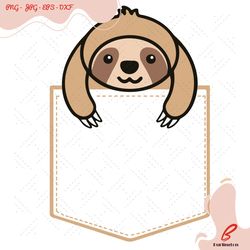 sloth pocket svg, trending svg, sloth svg, cute sl