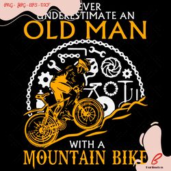 never underestimate an old man with a mountain bik