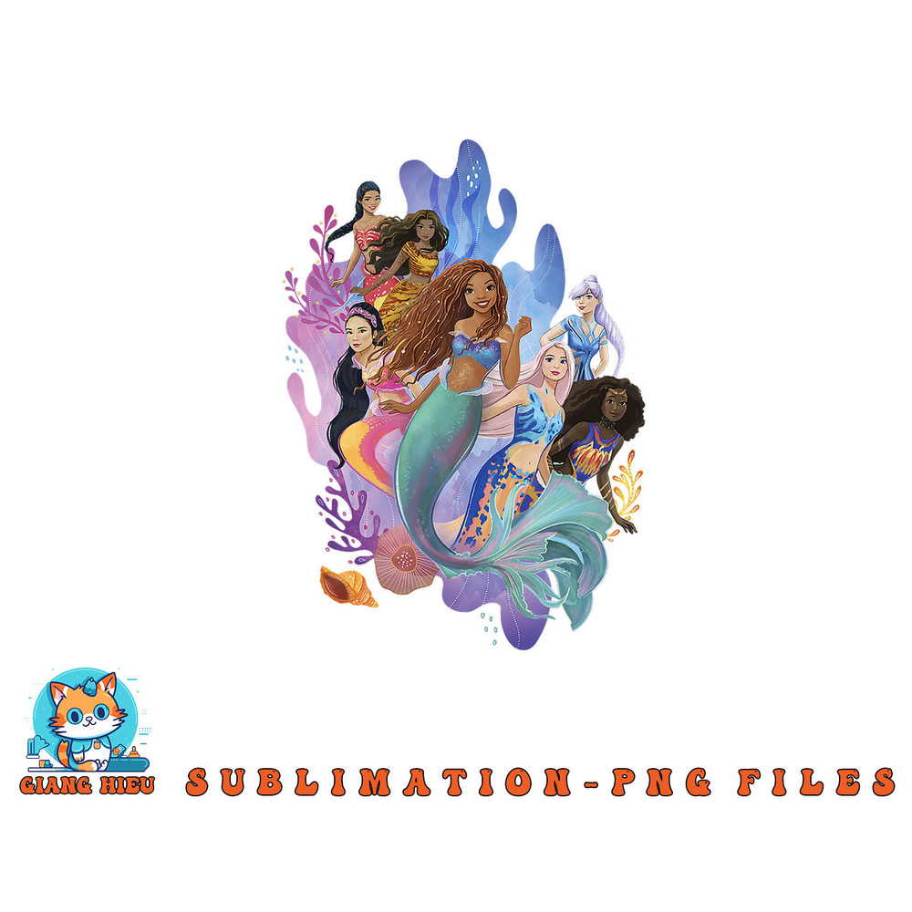 Disney The Little Mermaid Ariel & Sisters Group Shot png, digital download copy.jpg