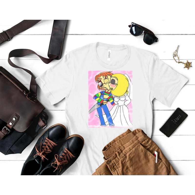 Chibi Chucky and Tiffany Classic T-Shirt 76_White_White.jpg