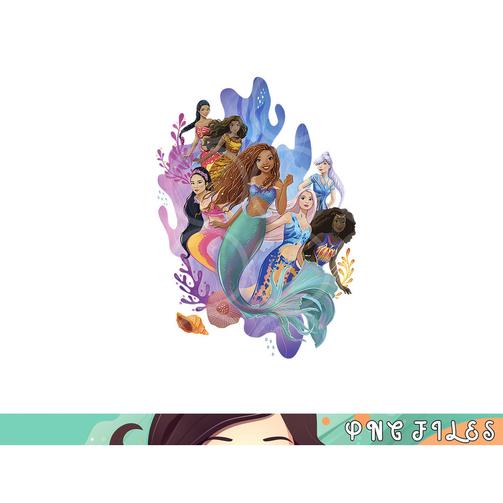 Disney The Little Mermaid Ariel & Sisters Group Shot png, digital download copy.jpg