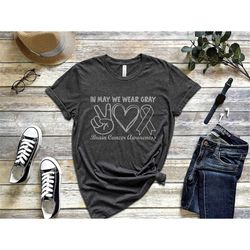 brain cancer shirt, in may we wear gray shirt, brain cancer awareness shirt, brain cancer gift, gray ribbon shirt, brain