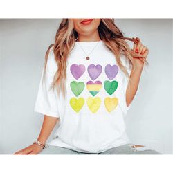 watercolor hearts mardi gras shirt, watercolor shirt, mardi gras shirt, mardi gras shirt for women