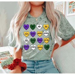 mardi gras conversation hearts tee, mardi gras parade shirt, comfort colors mardi gras shirt