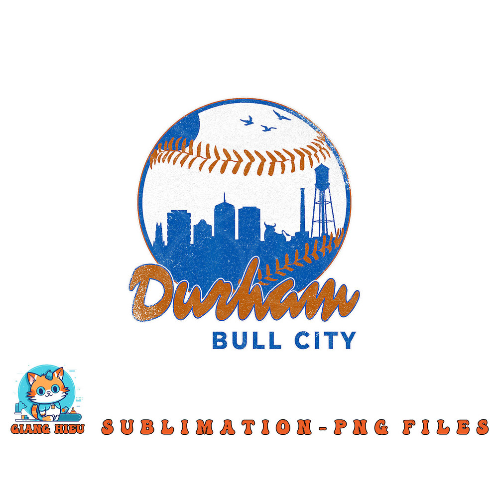 Durham Baseball Skyline Classic Bull City North Carolina png, digital download copy.jpg