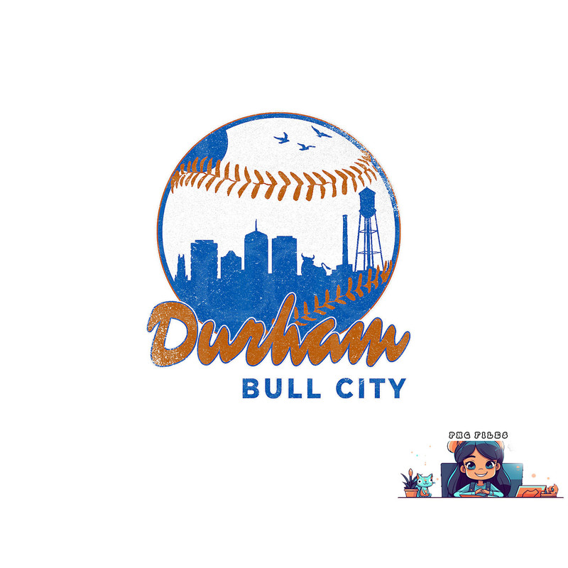 Durham Baseball Skyline Classic Bull City North Carolina png, digital download copy.jpg
