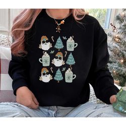 santa claus doodle sweater, peace sign santa sweatshirt, hippie santa pullover