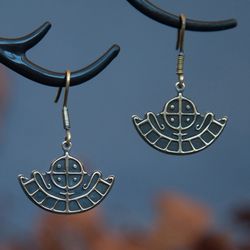 Viking ship earrings. Sun ship earrings. Norse jewelry. Pagan earrings