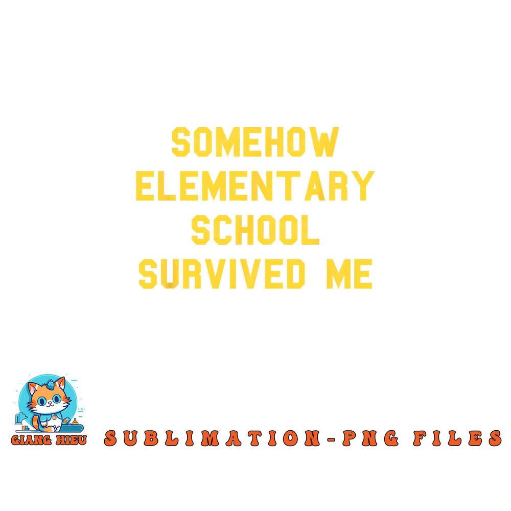Elementary School Survived Graduation Day Funny Fan Yellow png, digital download copy.jpg