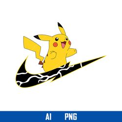 pikachu nike png, pokemon nike logo png, nike logo png, pikachu png, ai digital file