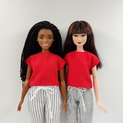 Barbie doll clothes red blouse