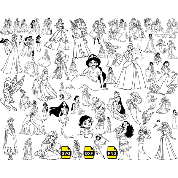Disney Princess Outline Svg