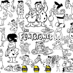 The Flintstones outline svg, The Flintstones svg