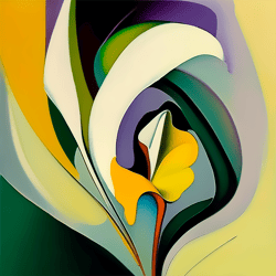 digital art print image of an calla flower - kandinsky style
