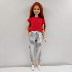 Barbie curvy clothes striped pants