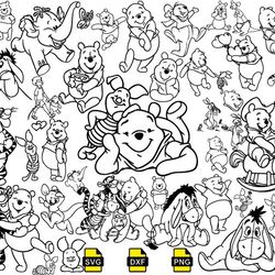 Winnie the Pooh outline svg, Pooh svg for cricut