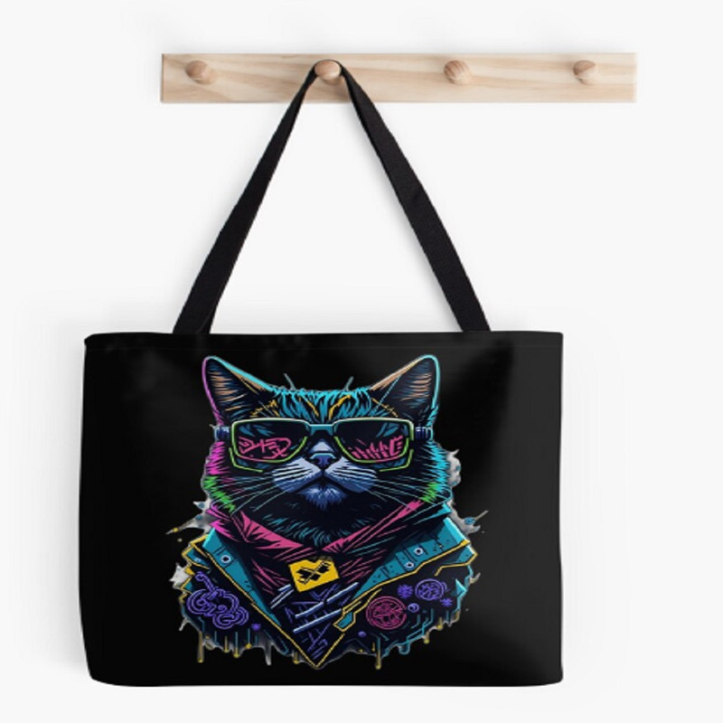 Cat, wearing sunglass, hip hop. Tote Bag.jpg