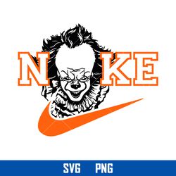Pennywise Nike Logo Svg, Nike Logo Svg, Pennywise Horror Svg, Nike Halloween Svg, Png Digital File