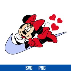 minnie mouse nike logo svg, nike minnie love svg, nike logo svg, minnie svg, png digital file