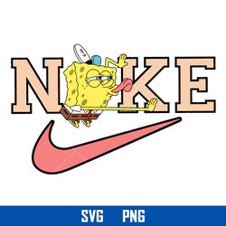 nike spongebob squarepants svg, nike logo svg, spongebob svg, png digital file