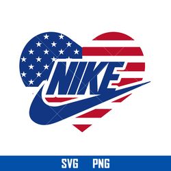 nike 4th of july heart svg, nike logo svg, 4th of july svg, png digital file